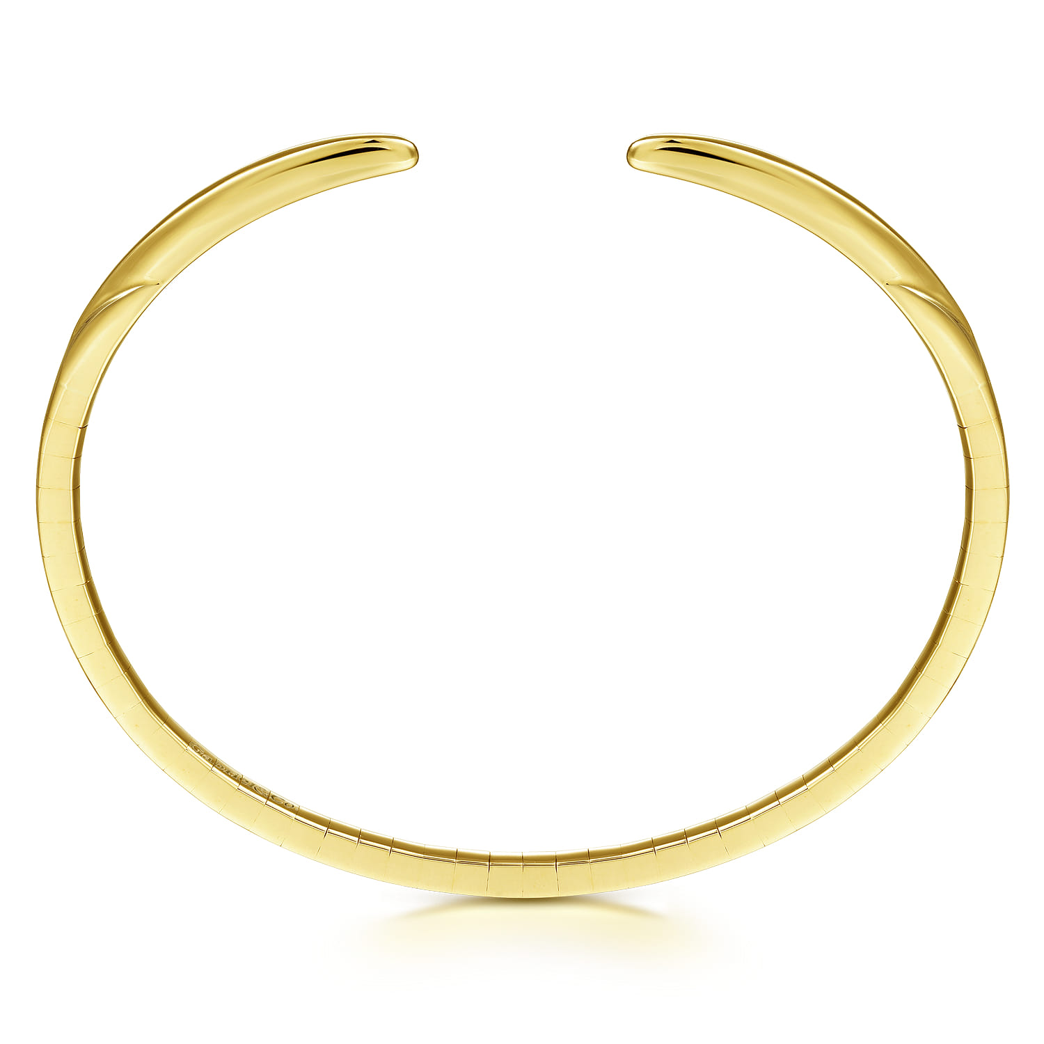 Demure - High Polished 14K Yellow Gold Split Cuff Bracelet - Shot 3