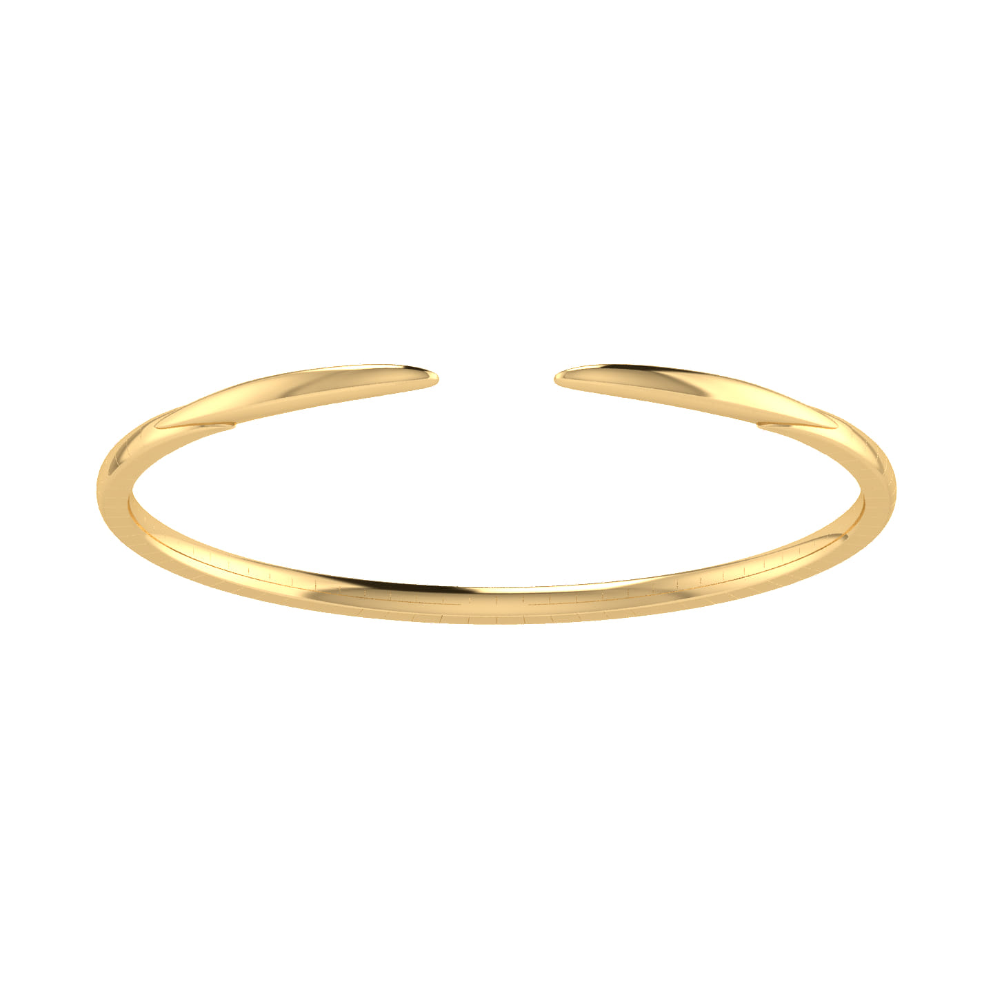 Demure - High Polished 14K Yellow Gold Split Cuff Bracelet - Shot 1
