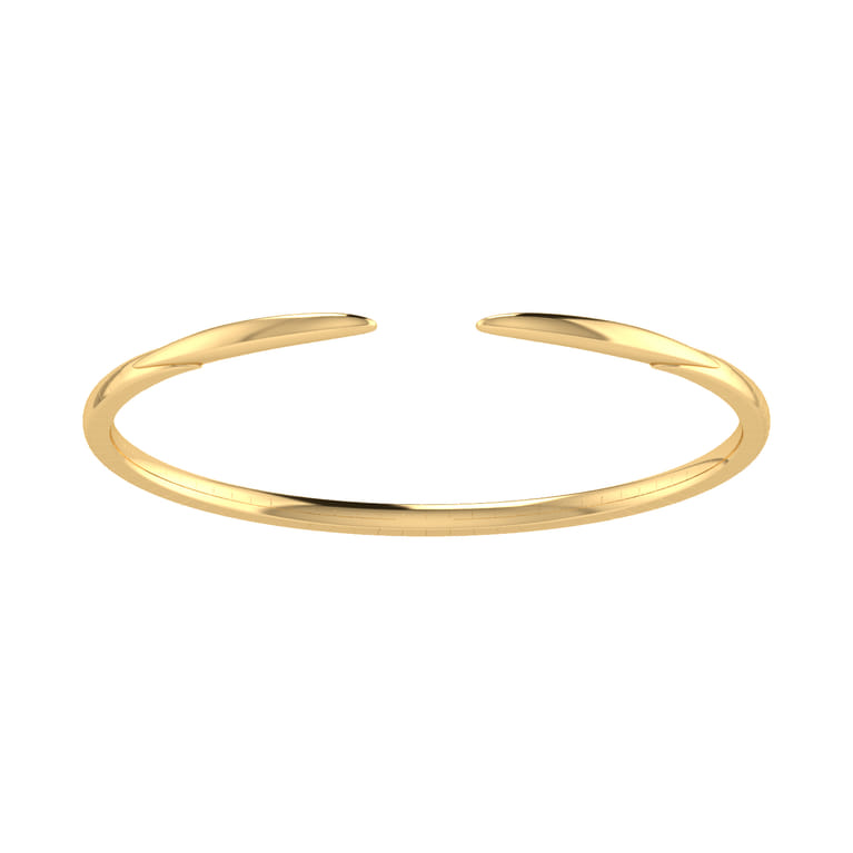 Demure - High Polished 14K Yellow Gold Split Cuff Bracelet - Shot 1