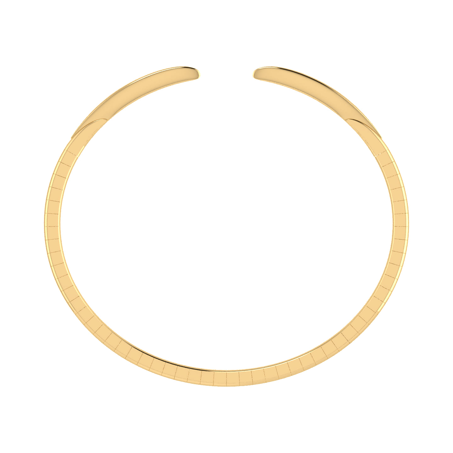 Demure - High Polished 14K Yellow Gold Split Cuff Bracelet - Shot 3