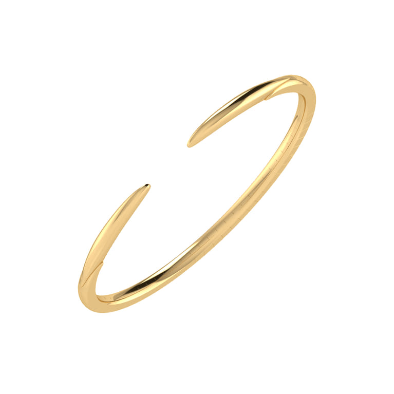 Demure - High Polished 14K Yellow Gold Split Cuff Bracelet - Shot 2