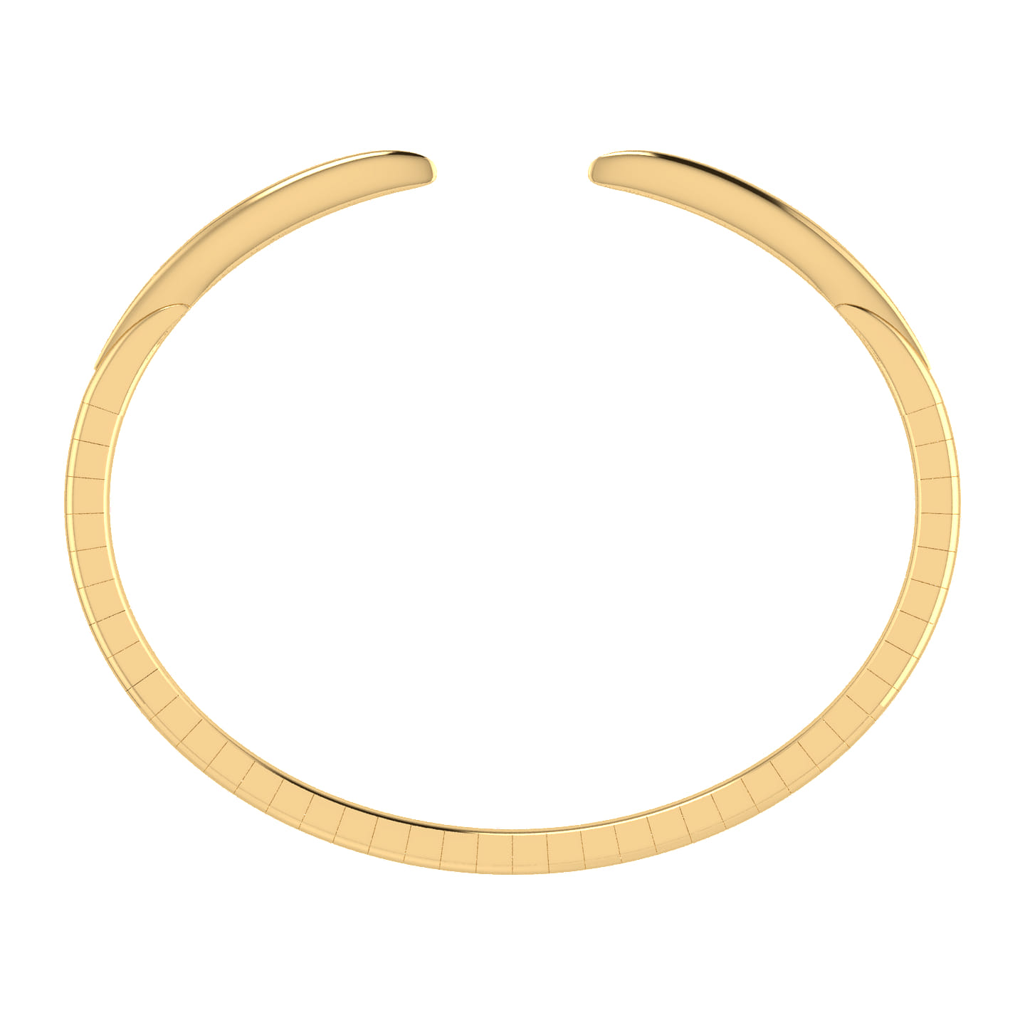 Demure - High Polished 14K Yellow Gold Split Cuff Bracelet - Shot 3