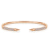 Demure - Split 14K Rose Gold Diamond Spear Bangle - 0.5 ct