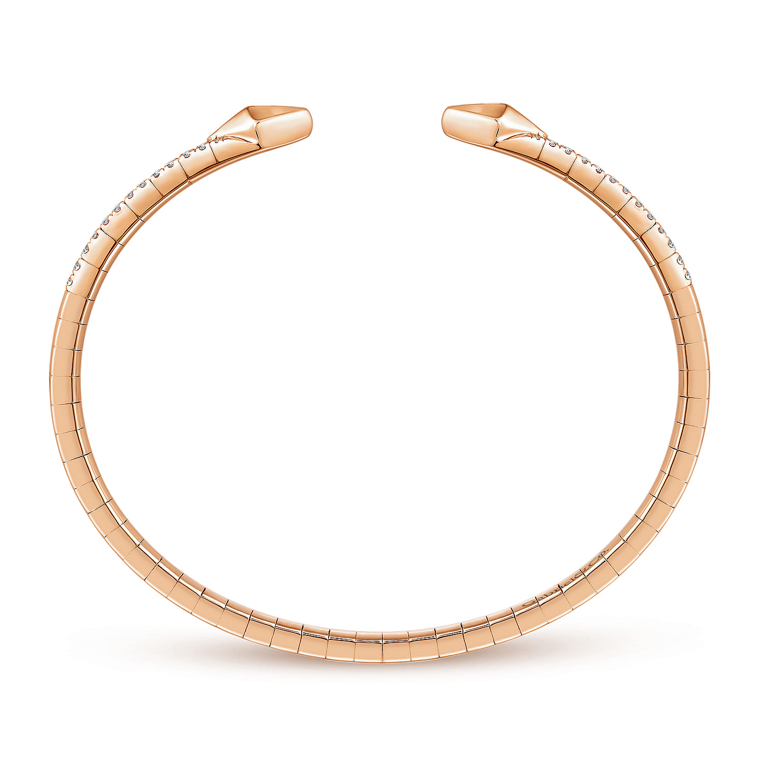 Demure - Split 14K Rose Gold Diamond Spear Bangle - 0.5 ct - Shot 3