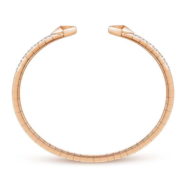 Demure - Split 14K Rose Gold Diamond Spear Bangle - 0.5 ct - Shot 3