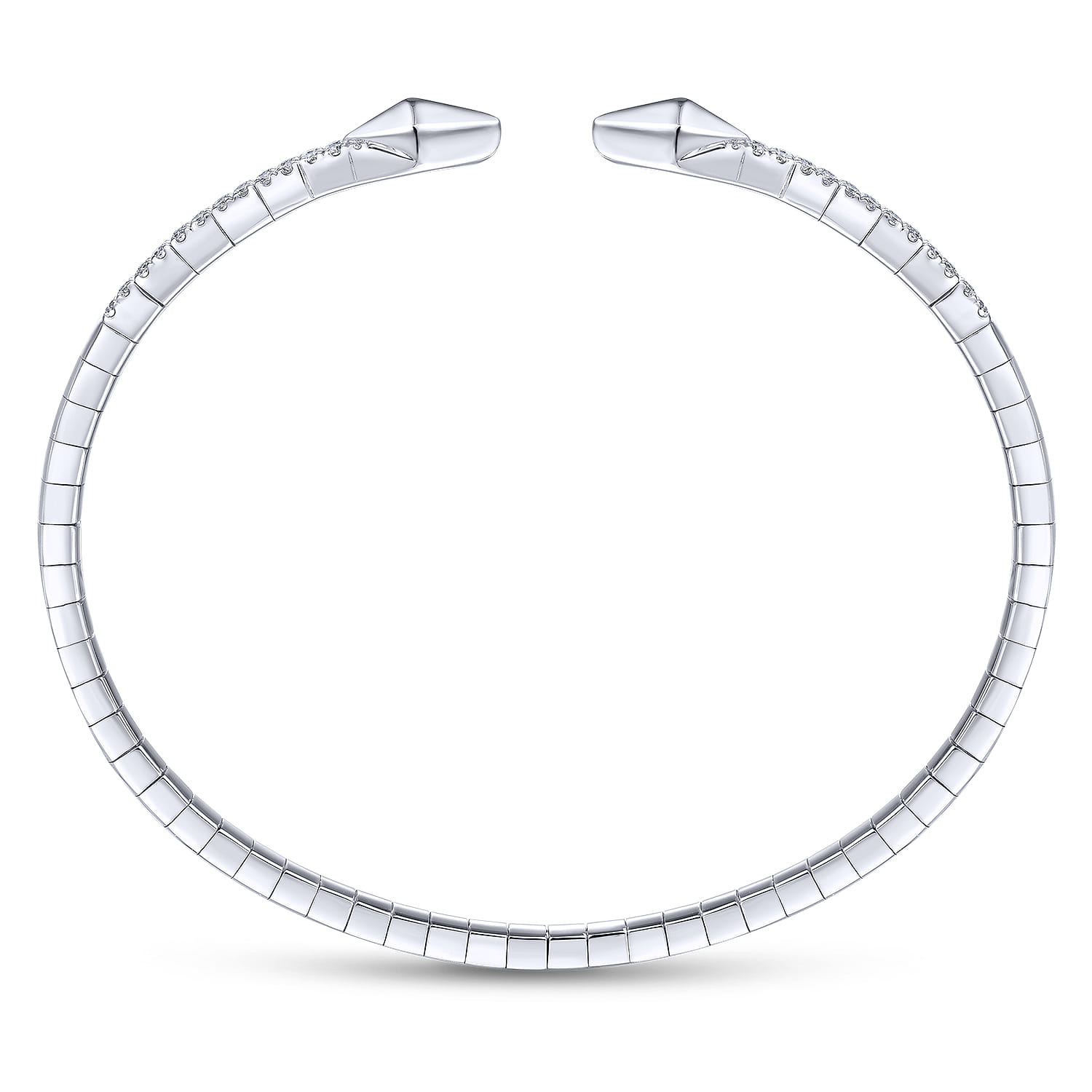 Demure - Split 14K White Gold Diamond Spear Bangle - 0.5 ct - Shot 3