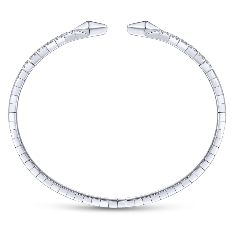 Demure - Split 14K White Gold Diamond Spear Bangle - 0.5 ct - Shot 3
