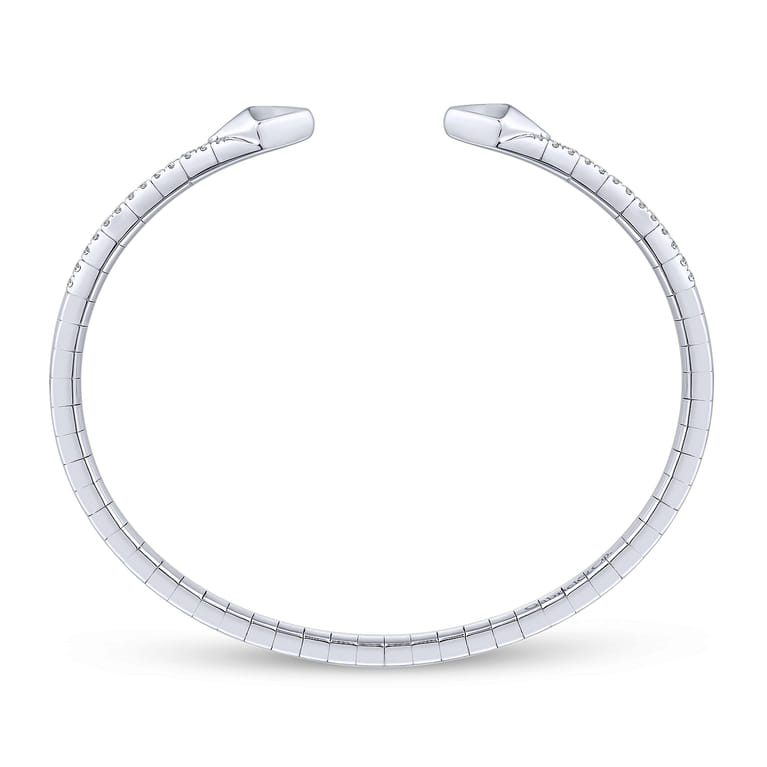 Demure - Split 14K White Gold Diamond Spear Bangle - 0.5 ct - Shot 3