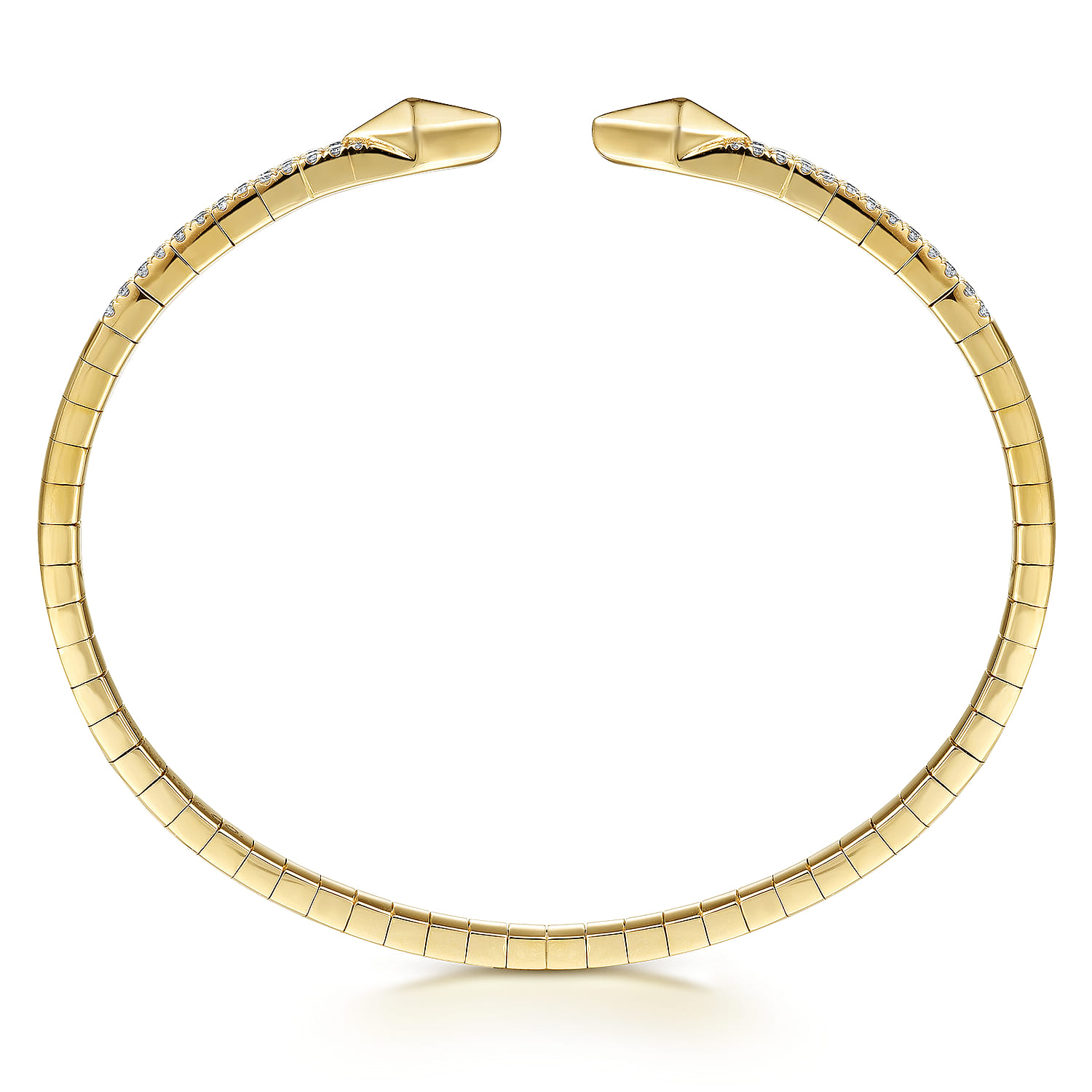 Demure - Split 14K Yellow Gold Diamond Spear Bangle - 0.5 ct - Shot 3