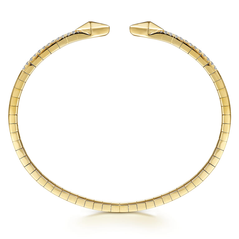 Demure - Split 14K Yellow Gold Diamond Spear Bangle - 0.5 ct - Shot 3
