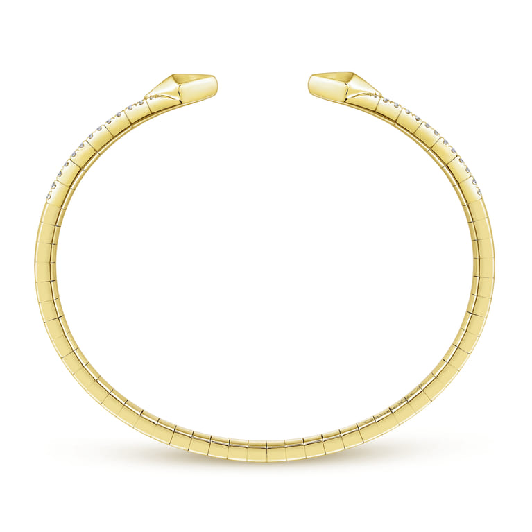 Demure - Split 14K Yellow Gold Diamond Spear Bangle - 0.5 ct - Shot 3