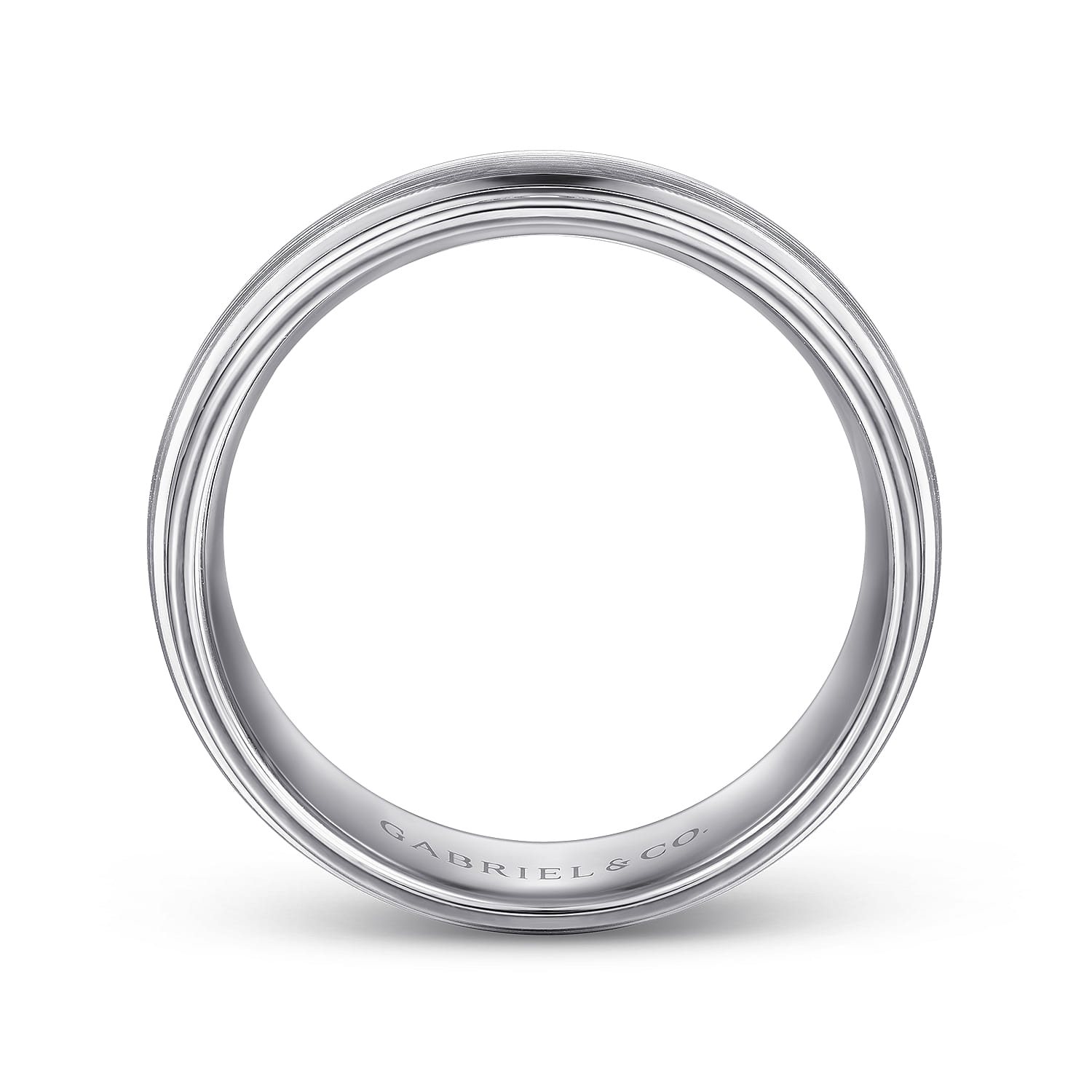 Derek - 14K White Gold 8mm - Men's Wedding Band in Satin Finish - Shot 2