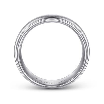 Derek - 14K White Gold 8mm - Men's Wedding Band in Satin Finish