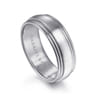 Derek - 14K White Gold 8mm - Men's Wedding Band in Satin Finish