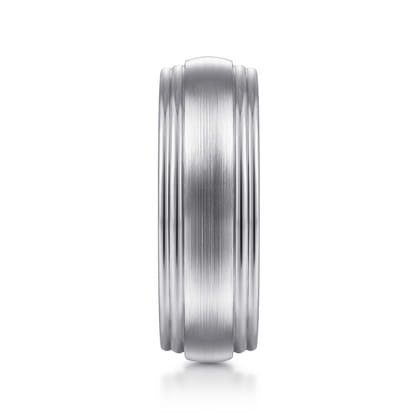 Derek - 14K White Gold 8mm - Men's Wedding Band in Satin Finish