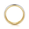 Derek - 14K White-Yellow Gold 8mm - Two Tone Men's Wedding Band in Satin Finish