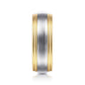 Derek - 14K White-Yellow Gold 8mm - Two Tone Men's Wedding Band in Satin Finish