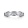 Curved Wedding Ring in 14k White Gold with Round Natural Diamond at Gabriel & Co.