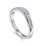 Curved Wedding Ring in 14k White Gold with Round Natural Diamond at Gabriel & Co.