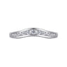 Curved Wedding Ring in 14k White Gold with Round Natural Diamond at Gabriel & Co.
