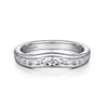 Curved Wedding Ring in 14k White Gold with Round Natural Diamond at Gabriel & Co.