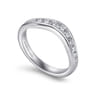 Curved Wedding Ring in 14k White Gold with Round Natural Diamond at Gabriel & Co.