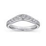 Curved Wedding Ring in 14k White Gold with Round Natural Diamond at Gabriel & Co.