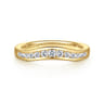 Curved Wedding Ring in 14k Yellow Gold with Round Natural Diamond at Gabriel & Co.