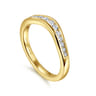 Curved Wedding Ring in 14k Yellow Gold with Round Natural Diamond at Gabriel & Co.