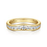 Curved Wedding Ring in 14k Yellow Gold with Round Natural Diamond at Gabriel & Co.