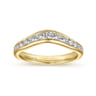 Curved Wedding Ring in 14k Yellow Gold with Round Natural Diamond at Gabriel & Co.