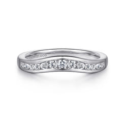 Deux - Curved Platinum Channel Set Diamond Anniversary Band