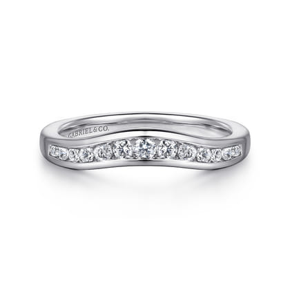 Deux - Curved Platinum Channel Set Diamond Anniversary Band