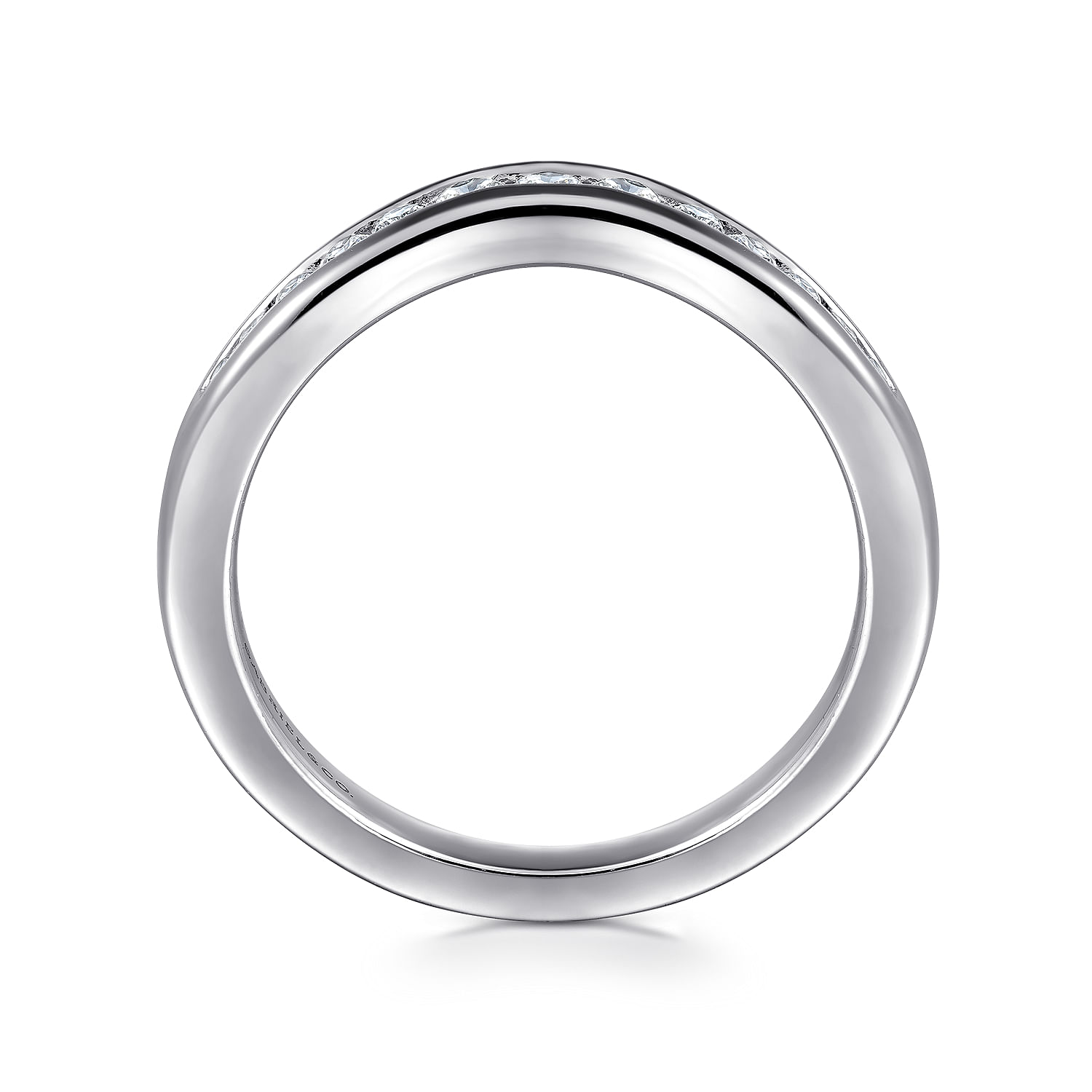 Deux - Curved Platinum Channel Set Diamond Anniversary Band