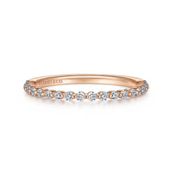 Devinne - 14K Rose Gold Single Prong Diamond Anniversary Band