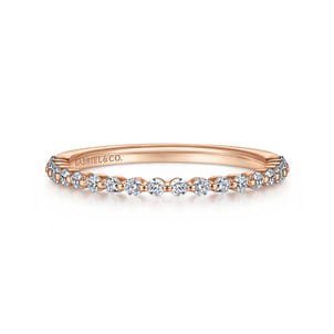 Devinne - 14K Rose Gold Single Prong Diamond Anniversary Band