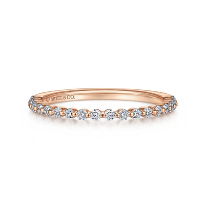 Devinne - 14K Rose Gold Single Prong Diamond Anniversary Band