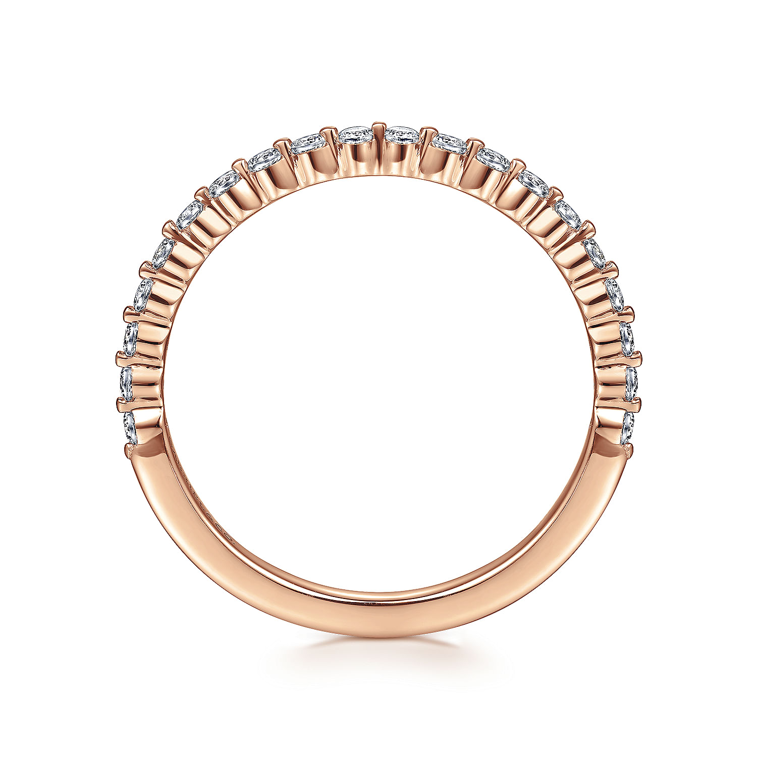 Devinne - 14K Rose Gold Single Prong Diamond Anniversary Band