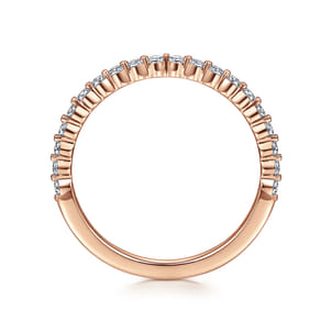 Devinne - 14K Rose Gold Single Prong Diamond Anniversary Band