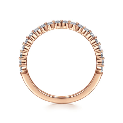 Devinne - 14K Rose Gold Single Prong Diamond Anniversary Band