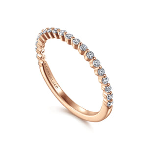 Devinne - 14K Rose Gold Single Prong Diamond Anniversary Band