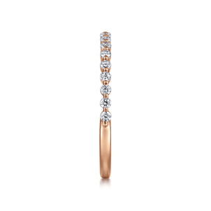 Devinne - 14K Rose Gold Single Prong Diamond Anniversary Band