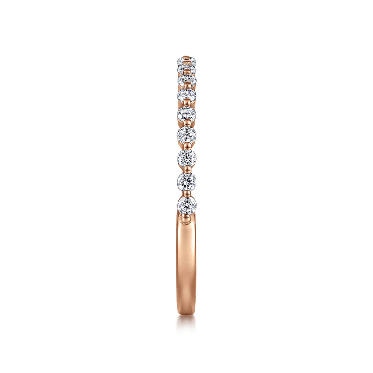 Straight Wedding Ring in 14k Rose Gold with Round Natural Diamond at Gabriel & Co. - Shot 4