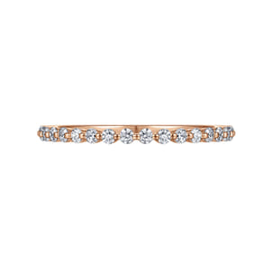 Devinne - 14K Rose Gold Single Prong Diamond Anniversary Band