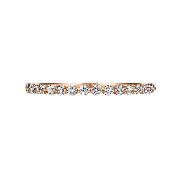 Straight Wedding Ring in 14k Rose Gold with Round Natural Diamond at Gabriel & Co. - Shot 6