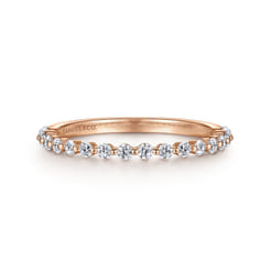 Devinne - 14K Rose Gold Single Prong Diamond Anniversary Band