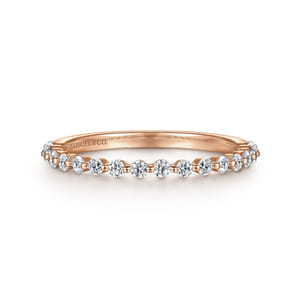 Devinne - 14K Rose Gold Single Prong Diamond Anniversary Band