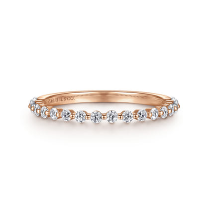 Devinne - 14K Rose Gold Single Prong Diamond Anniversary Band