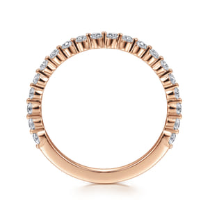 Devinne - 14K Rose Gold Single Prong Diamond Anniversary Band