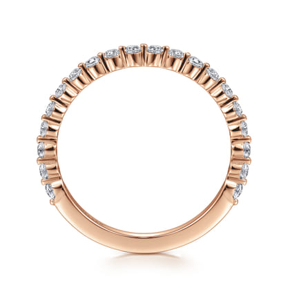 Devinne - 14K Rose Gold Single Prong Diamond Anniversary Band